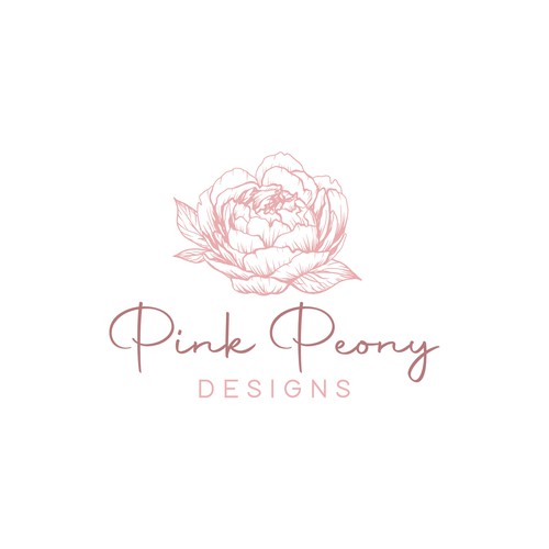 Pink Peony Designs Logo Contest Design by desi9nart
