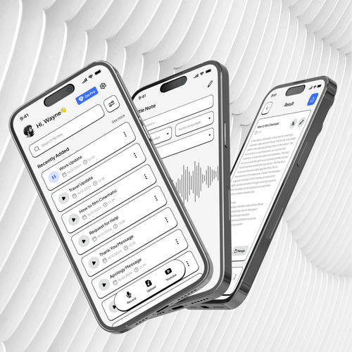 Designs | iOS App UI/UX Design for AI-Powered Voice Note-Taking App ...