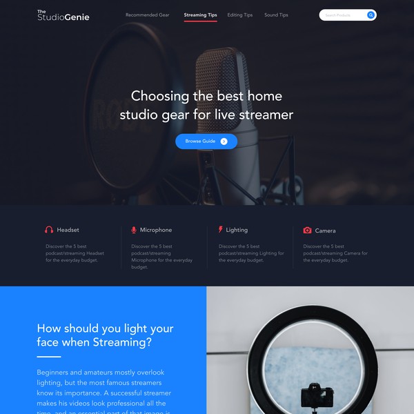 Design by pixpedia titled "Winning Design of Modern website design for Studio Genie"