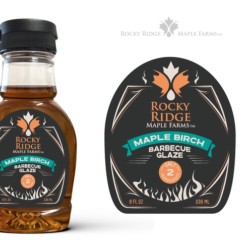 Vintage Label for Birch and Maple Syrup Barbecue Glaze Design by NANOSstylz