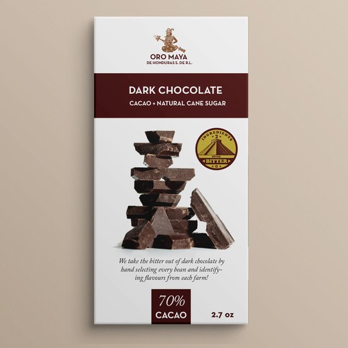 2 INGREDIENT, PURE CHOCOLATE BAR PACKAGE Design by Ideera