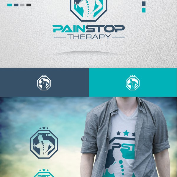 Design by iNTEGRiTY-X titled "logo for PAiNSTOP THERAPHY"