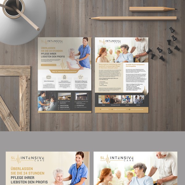 Design von Design Qube mit dem Titel „Flyer for ambulatory intensive care“