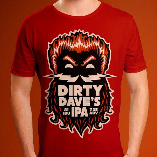 Cool and edgy craft beer logo for Dirty Dave's IPA (made by Bone Hook Brewing Co) Design by Wintrygrey