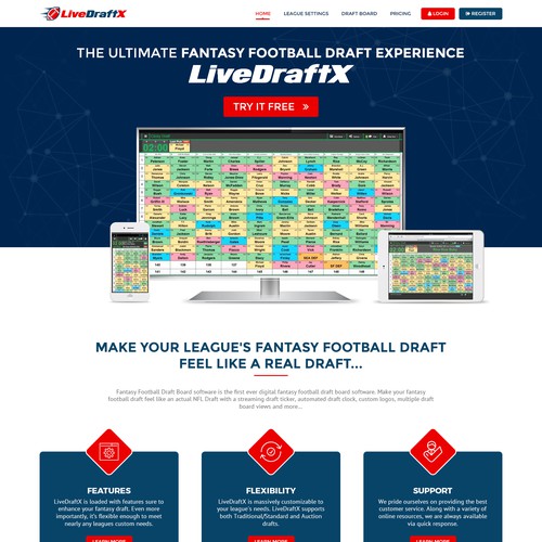 LiveDraftX: Online Fantasy Draft Boards