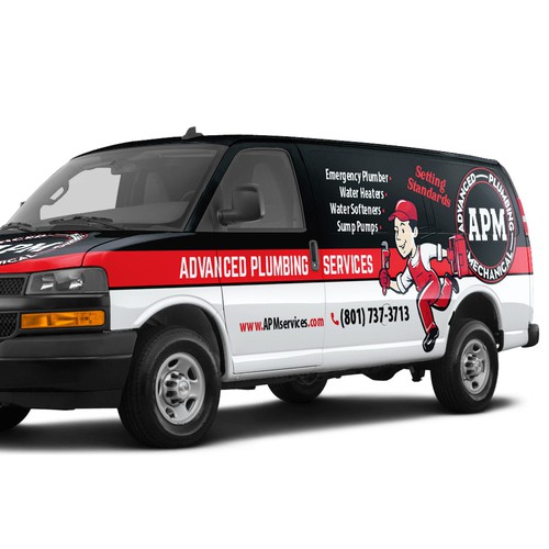 Looking for an eye catching Plumber van wrap Design by Art Mahno ✔