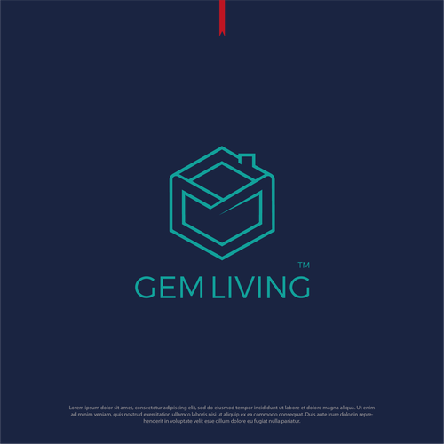 Geometrical, minimalist, modern brand design for Gem Living Design by AalianShaz