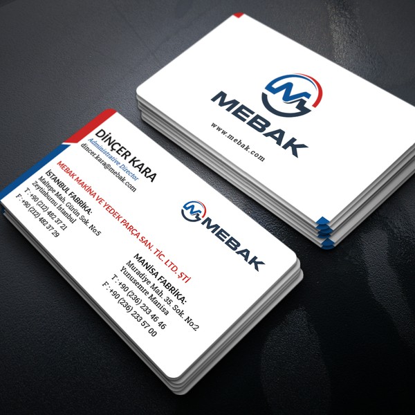 Design by Ashis Karmaker titled "Clean business card concept for MEBAK"