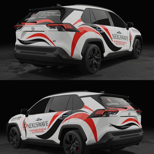 futuristic technology vehicle wrap for IT solutions company. Design by icon89GraPhicDeSign