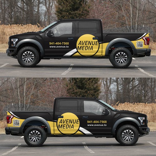 Need A Powerful / Aggressive Construction-Focused Wrap For Our Ford Raptor! Design by ezesol™