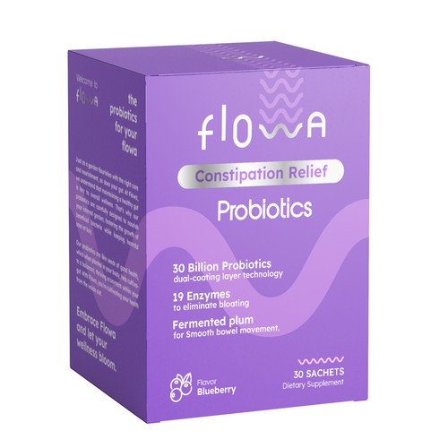 Designs | Probiotics with flow. Clean and artistic box label design ...