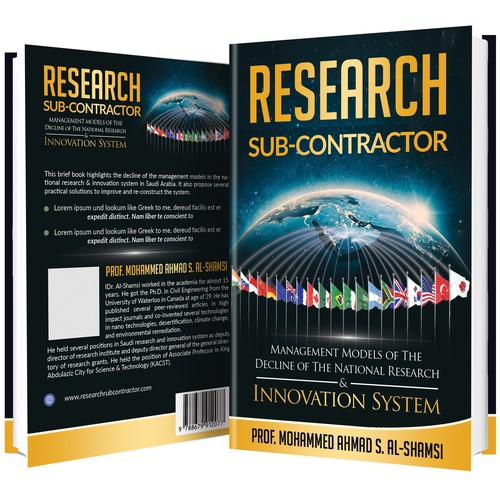 Book Cover Design Suitable for innovation and Research Diseño de Lizaa