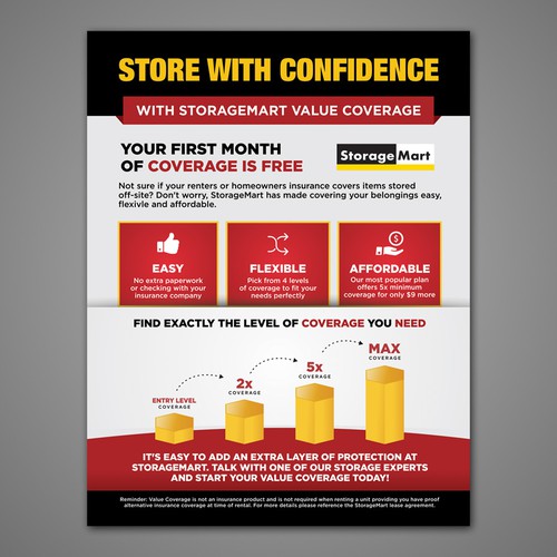 International Use StorageMart Value Coverage Flyer Postcard, flyer or