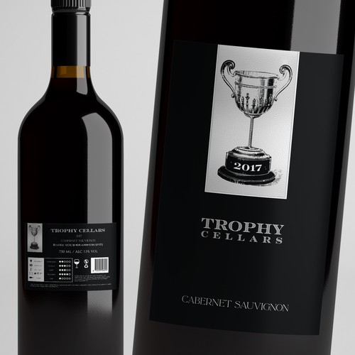 ***Bring the vision to LIFE *** TROPHY Wines - CATCHY MODERN WINE LABEL - have a look at attached guide files! Design by Windmill Designer™