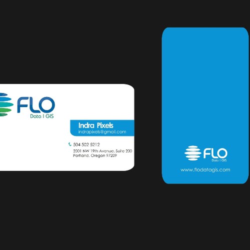 Business card design for Flo Data and GIS Réalisé par Indrapixels
