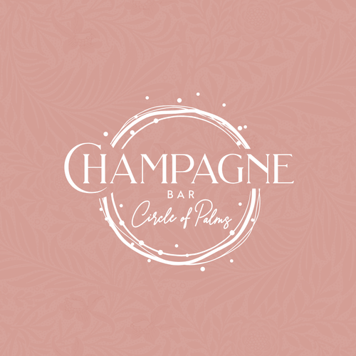 Luxury and modern Champagne Bar logo Design by Inking Dove