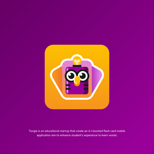 Design di Design Tongie's brand which is an A.I. boosted, language teaching mobile app di SiBudi Design