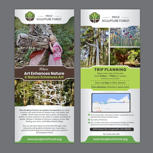 Enticing Rack Card for Unique and Fun Sculpture Park Nature Preserve Design by Dzine Solution