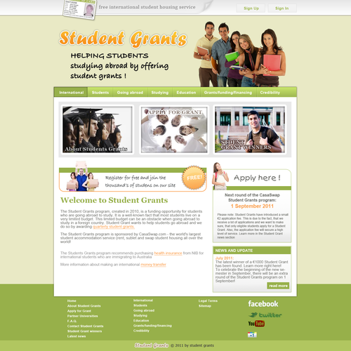 Help Student Grants with a new website design Design por nenadsarac