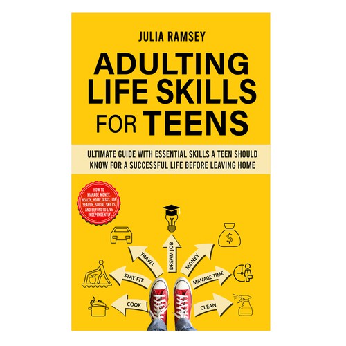 Eye catching, modern cover for Adulting Life Skills for Teens Design by Cover_Design_Expert