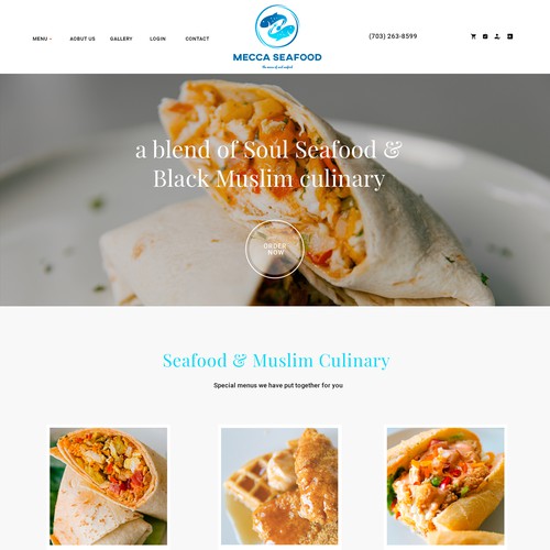 Miami Soul Seafood Restaurant Concept 1 Page Only Design by nazdesigns7