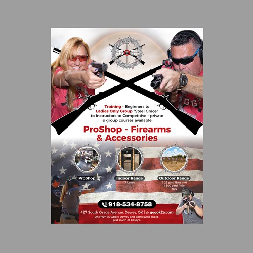 Full page AD for an ANNUAL MAGAZINE for a GUN RANGE! Diseño de 123Graphics