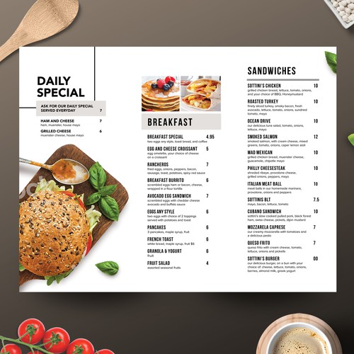 SANDWICH CAFE MENU Ontwerp door Kiki Aly Studio