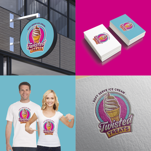 Fun logo for a mobile soft serve ice cream trailer! Design by onder