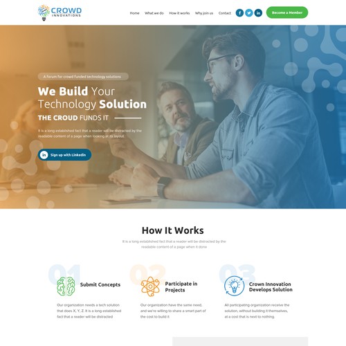 Innovative landing page needed for Crowd Innovations | Landing page ...