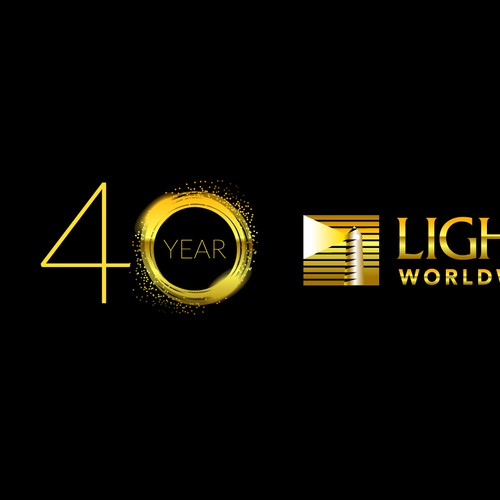 Gold Logo Design 40th year Tech Company. Design by Antoine Delorean