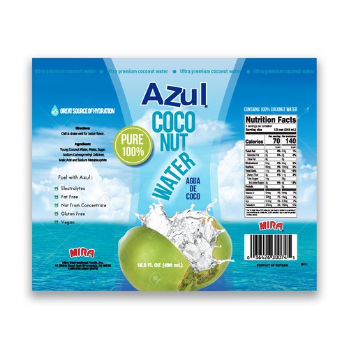HELP CREATE A COCONUT WATER LABEL PART OF COCONUT WATER LINEUP 100% COCONUT WATER Diseño de Nirmana92