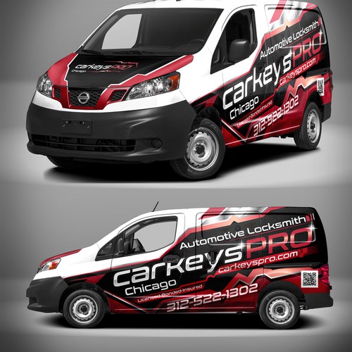 Attracted and noticeable design for Locksmith van wrap Réalisé par MasterWraps™