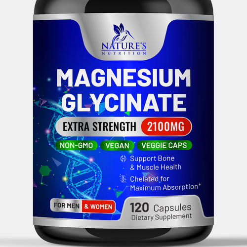 Natural Magnesium Glycinate Design needed for Nature's Nutrition Design by TUNSAY