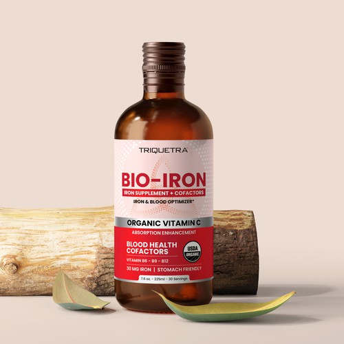 BioIron - Liquid Iron Supplement Front of Label Design Design by Bee Man