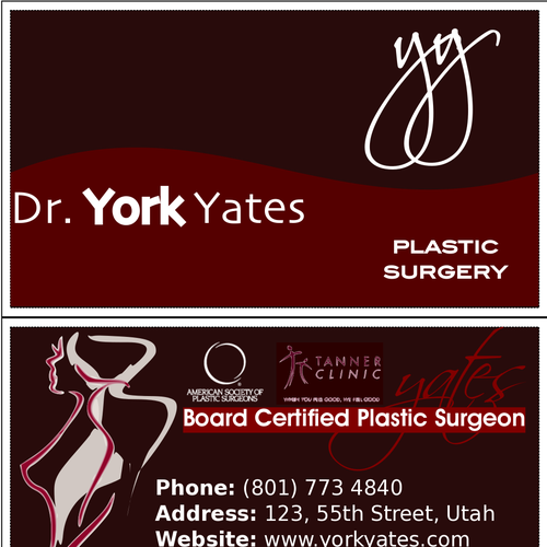 Dr. York Yates Plastic Surgery - business card Design by Benjovengo
