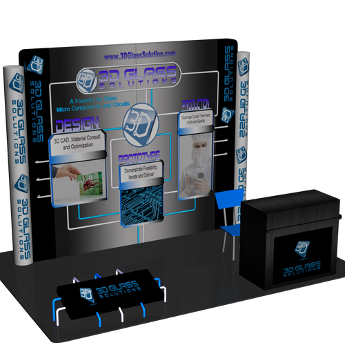 3D Glass Solutions Booth Graphic Diseño de odle