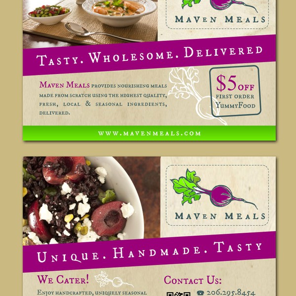 Maven Meals needs a Double-sided Marketing Card