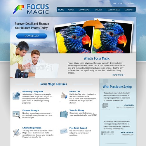 Icon design for the Focus Magic web site Design by Macy 99