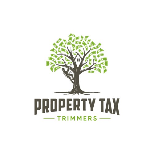 Tree trimmer trimming from the money tree - for tax savings business Design by yukii