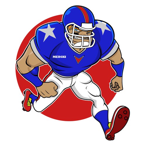 American Foootball Cartoon Character Set Design by Medski