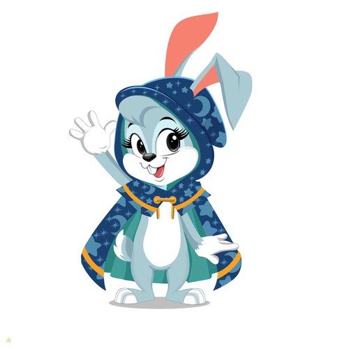 Cloak-Wearing Bunny Character (Vector) for Children's Book!-ontwerp door BroomvectoR