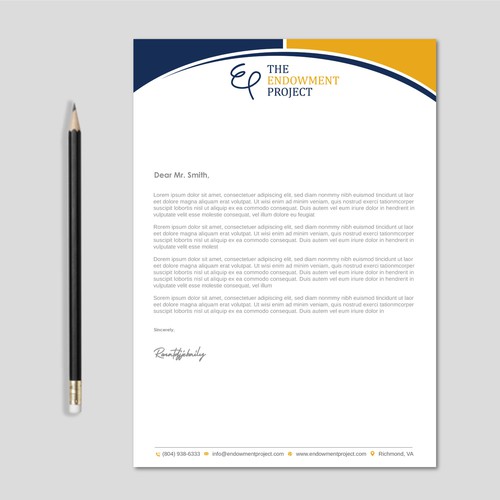 Clean, simple note design, The Endowment Project Design by LAXMI DESIGNHUB
