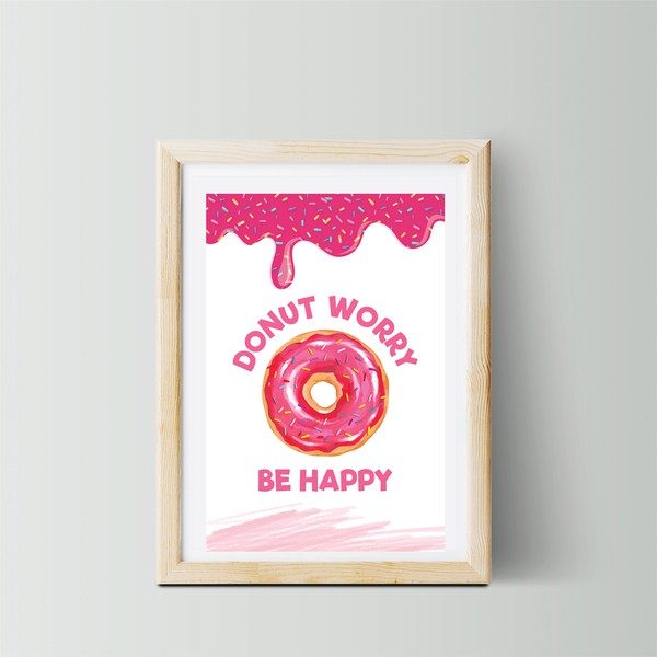 Poster Design - Donut Worry Be Happy