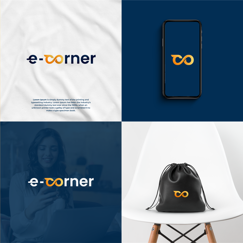 "Young e-business looking for a new identity !" Logotipo e manual da marca vencedor