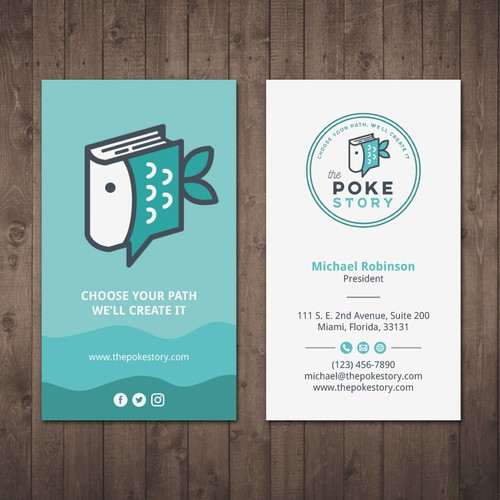 CREATIVE BUSINESS CARD DESIGN FOR THE POKE STORY Design por Tcmenk