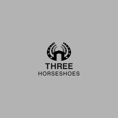 logo for Three Horseshoes Design by RenDay