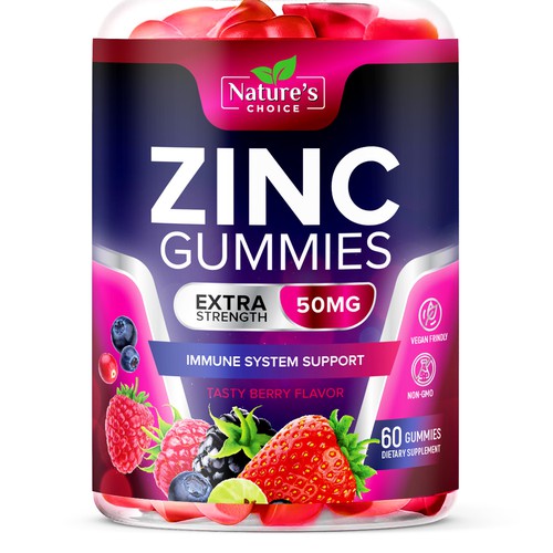 コンペ「Tasty Zinc Gummies design needed for Nature's Choice」のデザイン by TUNSAYさん 