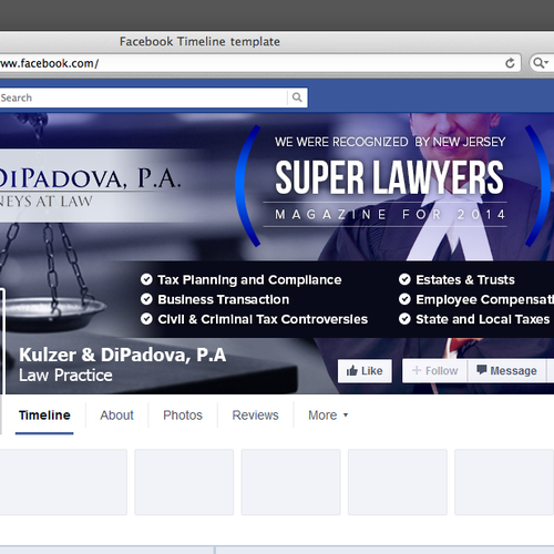 Create a Capturing Facebook Cover Image for Law Firm Design by Edvistech