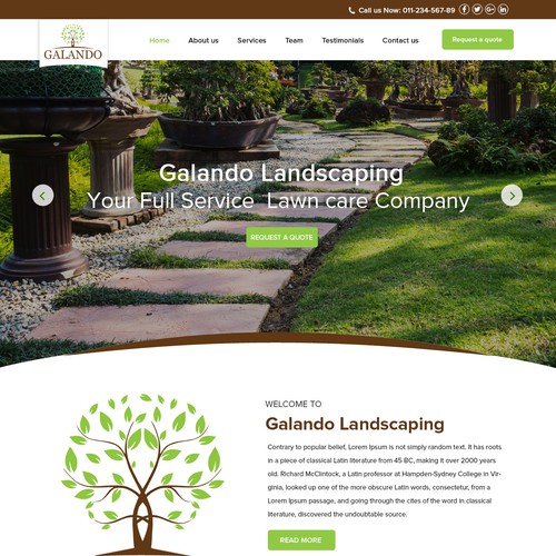 Homepage Design Garten Und Landschaftsbau Web Page Design