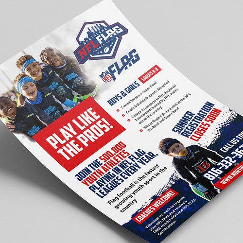 Exciting NFL FLAG Youth Football Flyer for Schools Diseño de Monki D Loy